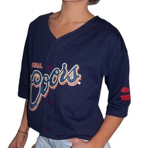 Reworked Vintage Coors Button Down Jersey S/M